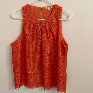 Bleuh Ciel Coral Lace Top